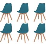 Turkusowe Krzesła ogrodowe - 6 sztuk w nowoczesnym stylu ze skóry syntetycznej 