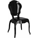 Czarne Krzesła stylowe z połyskiem 