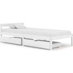 Białe Łóżka do sypialni z szufladami w nowoczesnym stylu sosnowe 