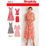 Simplicity 2917 Sukienki damskie i duże rozmiary, papiery, biały, AA (10 12 14 16 18)