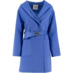 Niebieskie Płaszcze z paskiem damskie eleganckie marki Ermanno Scervino w rozmiarze M 