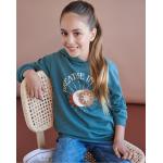 Turkusowe Bluzy dziecięce z kapturem dla dziewczynek bawełniane marki Sinsay w rozmiarze 152 