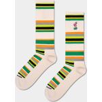 Przecenione Beżowe Skarpetki męskie bawełniane marki Happy Socks w rozmiarze 41 