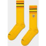 Przecenione Żółte Skarpetki męskie z motywem misiów bawełniane marki Happy Socks w rozmiarze 41 