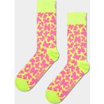 Przecenione Różowe Skarpetki męskie bawełniane marki Happy Socks w rozmiarze 39 