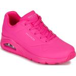 Przecenione Różowe Niskie sneakersy damskie marki Skechers Uno w rozmiarze 36 - wysokość obcasa do 3cm 