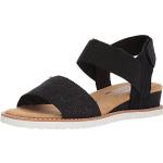 Czarne Sandały skórzane damskie Rzepy gładkie z zamszu na lato marki Skechers w rozmiarze 37,5 