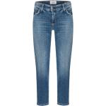 Niebieskie Proste jeansy damskie do prania w pralce Skinny fit dżinsowe marki CAMBIO 
