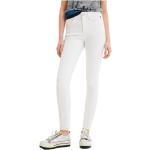 Białe Jeansy rurki Skinny fit dżinsowe na wiosnę marki Desigual w rozmiarze XL 
