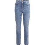 Niebieskie Jeansy z wysokim stanem w stylu casual dżinsowe marki Guess 
