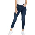Ciemnoniebieskie Proste jeansy damskie do prania w pralce Skinny fit dżinsowe marki MAC w rozmiarze M 