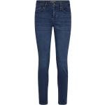 Niebieskie Jeansy z wysokim stanem damskie do prania w pralce Skinny fit dżinsowe marki MOS MOSH 