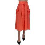 Czerwone Spódnice midi damskie z falbankami bawełniane w rozmiarze XS 