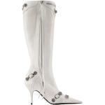 Białe Botki na obcasie damskie marki Balenciaga w rozmiarze 40 - wysokość obcasa od 7cm do 9cm 