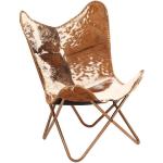 Brązowe Krzesła ogrodowe tapicerowane w stylu retro ze skóry 
