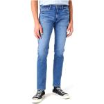Niebieskie Jeansy rurki męskie dżinsowe o szerokości 34 o długości 32 marki WRANGLER 