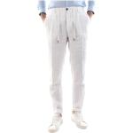 Białe Lniane spodnie męskie z lnu marki 40WEFT w rozmiarze XL 