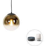 Przecenione Złote Lampy wiszące w systemie Smart Home w stylu art deco szklane marki Qazqa 