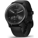Czarne Smartwatche z systemem Garmin OS z GPS eleganckie analogowe z monitorem snu marki Garmin Vivomove 