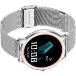 Srebrne Smartwatche damskie z funkcją powiadomień w nowoczesnym stylu z krokomierzem ze srebra z kopertą stalową marki Rubicon 