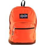 Pomarańczowe Plecaki szkolne dla dziewczynek z zamszu marki SMASH 