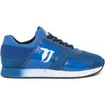 Niebieskie Sneakersy męskie eleganckie z tkaniny marki Trussardi w rozmiarze 40 