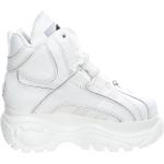 Białe Sneakersy skórzane damskie marki Buffalo w rozmiarze 40 - wysokość obcasa od 7cm do 9cm 