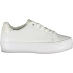 Białe Sneakersy sznurowane damskie z poliestru marki Calvin Klein w rozmiarze 40 