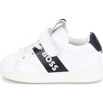 Białe Sneakersy na rzepy dla dzieci do prania w pralce syntetyczne na wiosnę marki HUGO BOSS BOSS w rozmiarze 29 