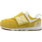 Żółte Sneakersy sznurowane dla dzieci Rzepy z zamszu marki New Balance w rozmiarze 21 