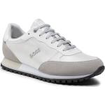 Przecenione Białe Niskie sneakersy męskie marki HUGO BOSS BOSS w rozmiarze 44 