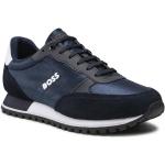Granatowe Niskie sneakersy męskie z zamszu marki HUGO BOSS BOSS w rozmiarze 45 