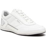 Przecenione Białe Niskie sneakersy męskie marki HUGO BOSS BOSS w rozmiarze 45 