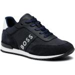 Przecenione Granatowe Sneakersy męskie marki HUGO BOSS BOSS w rozmiarze 39 