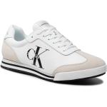 Przecenione Białe Niskie sneakersy męskie dżinsowe marki Calvin Klein Jeans w rozmiarze 40 