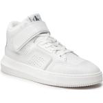 Przecenione Białe Masywne sneakersy męskie z gładkiej skóry marki Calvin Klein Jeans w rozmiarze 42 