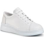 Przecenione Białe Buty do biegania damskie z gładkiej skóry marki Camper w rozmiarze 36 