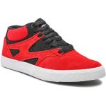 Przecenione Czerwone Sneakersy sznurowane męskie skaterskie z zamszu marki DC Shoes w rozmiarze 41 