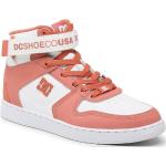 Przecenione Różowe Sneakersy sznurowane męskie skaterskie ze skóry marki DC Shoes w rozmiarze 41 