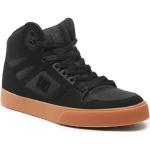 Przecenione Czarne Sneakersy sznurowane męskie skaterskie ze skóry marki DC Shoes w rozmiarze 41 