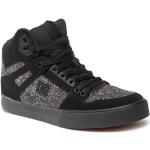 Przecenione Czarne Wysokie sneakersy męskie skaterskie ze skóry marki DC Shoes w rozmiarze 42 