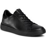 Przecenione Czarne Niskie sneakersy męskie z gładkiej skóry marki Ecco w rozmiarze 41 