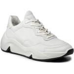 Przecenione Białe Masywne sneakersy damskie z gładkiej skóry marki Ecco w rozmiarze 38 