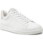 Białe Niskie sneakersy męskie z gładkiej skóry marki Ecco w rozmiarze 45 