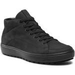 Przecenione Czarne Wysokie sneakersy męskie z nubuku marki Ecco w rozmiarze 46 