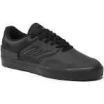 Przecenione Czarne Sneakersy sznurowane męskie skaterskie z gładkiej skóry marki Emerica w rozmiarze 41 