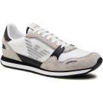 Przecenione Białe Niskie sneakersy męskie marki Emporio Armani w rozmiarze 44 