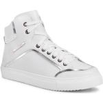 Przecenione Białe Wysokie sneakersy damskie z gładkiej skóry marki Eva Longoria w rozmiarze 35 