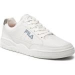 Przecenione Białe Buty sportowe męskie sportowe z gładkiej skóry marki Fila w rozmiarze 44 