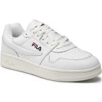 Przecenione Białe Buty sportowe męskie sportowe z gładkiej skóry marki Fila w rozmiarze 42 